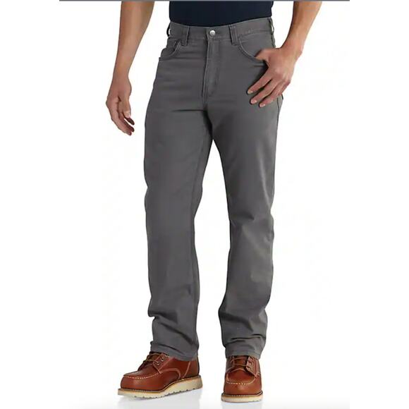Carhartt Pants Mens 32 x 29 Grey Rugged Flex Relaxed Fit Canvas 5 Pocket Cotton - Picture 1 of 11